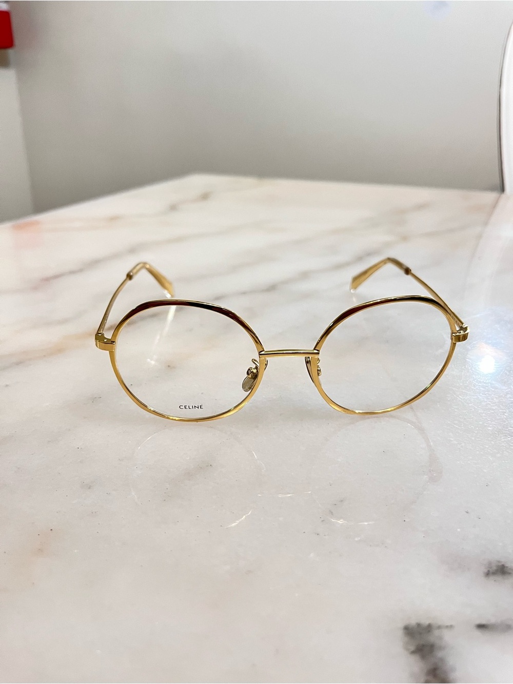 Celine Gold Round Frame Eyeglasses